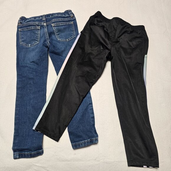 Adidas & Wonder Nation Kids Pants Bundle Size 5 - Blue Jeans & Black Track Pants - Picture 2 of 8